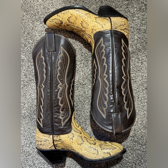 Tony Lama Gold Label Women’s Exotic Western Boots Size 6.5 A Snakeskin USA Made - Picture 5 of 16